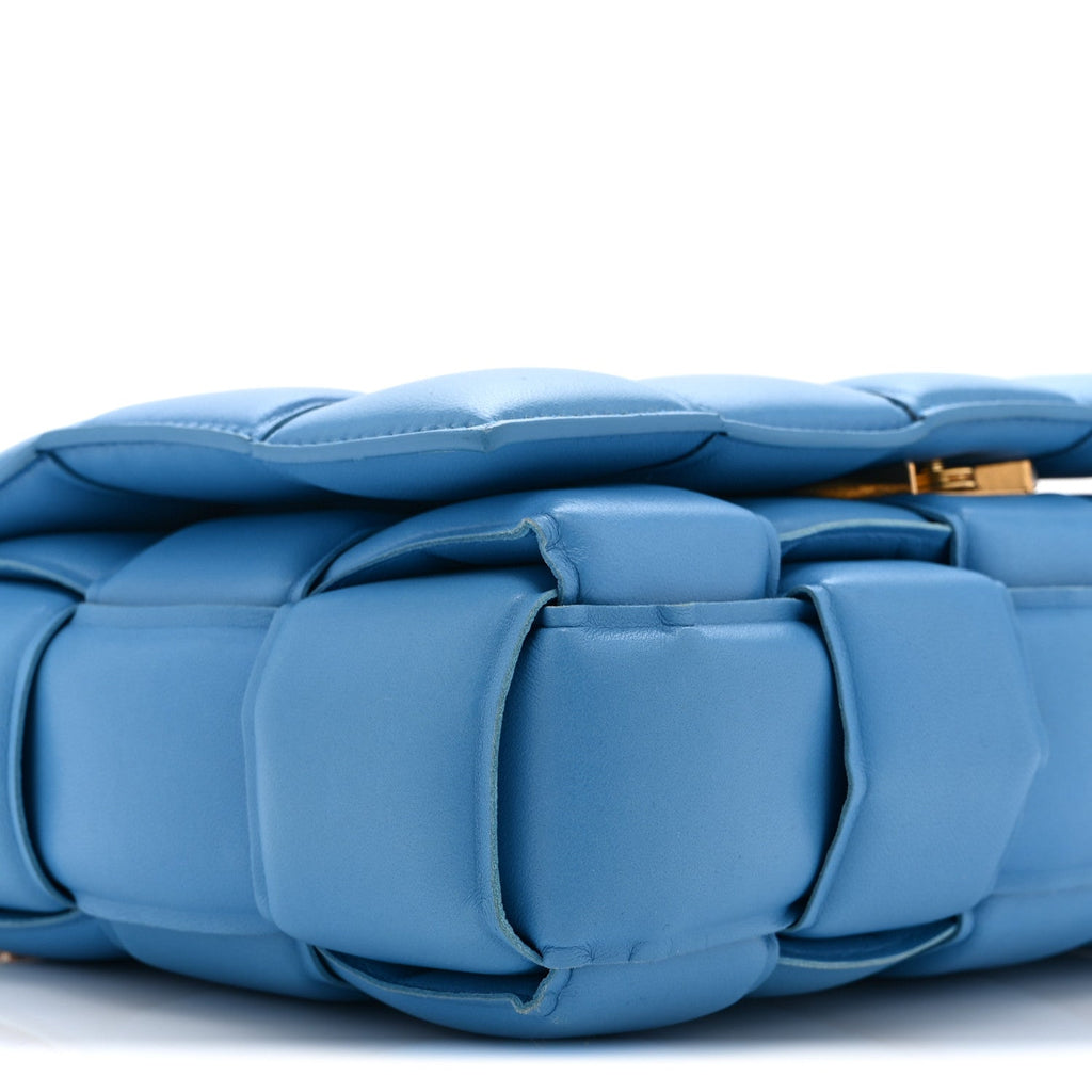 Lambskin Maxi Intreccio Padded Chain Cassette Crossbody Bag Swimming Pool