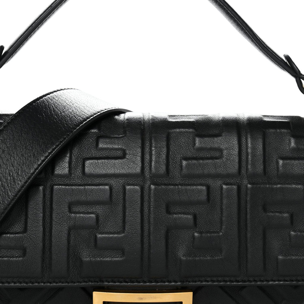 Nappa FF 1974 Embossed Baguette Black