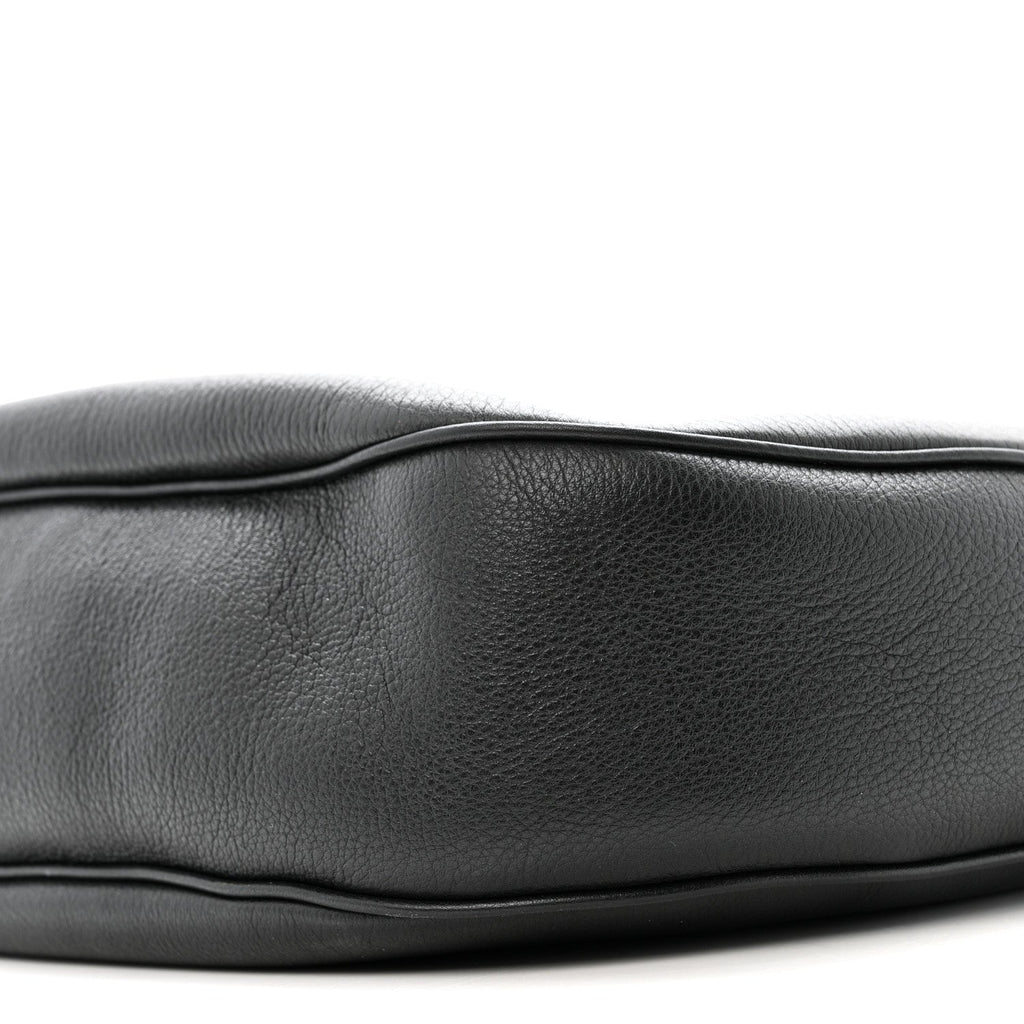 Supple Calfskin Medium Triomphe Heloise Shoulder Bag Black