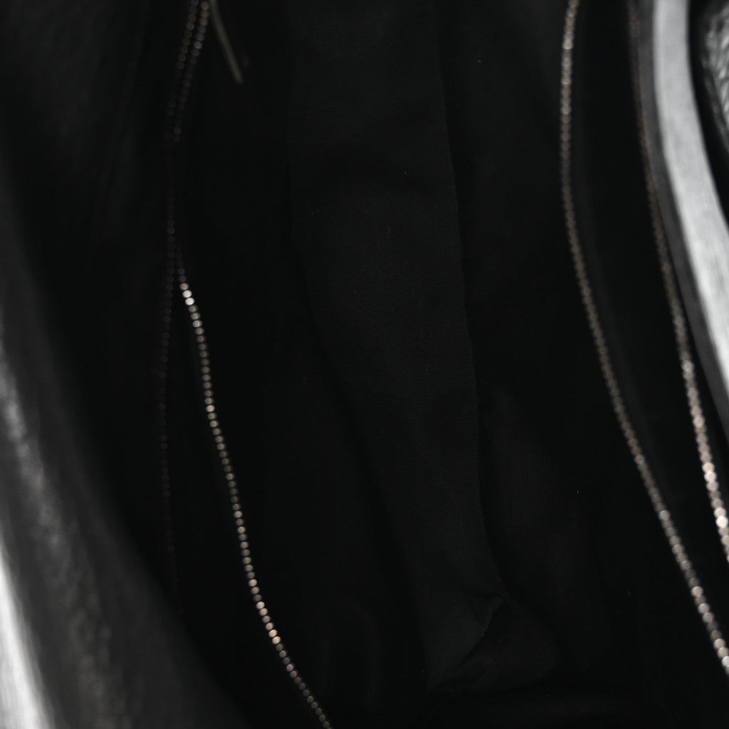 Grained Lambskin Monogram Oversized Niki Chain Satchel Black
