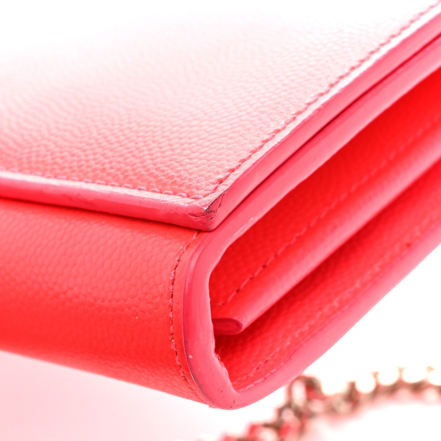 Grain de Poudre Classic Letters Chain Wallet Fuchsia