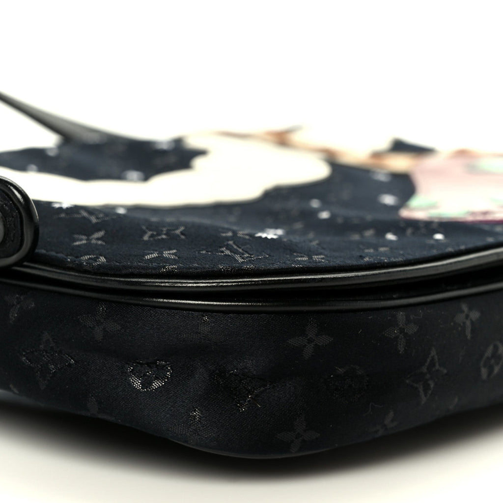 Satin Mini Monogram Conte De Fees Patchwork Musette Black