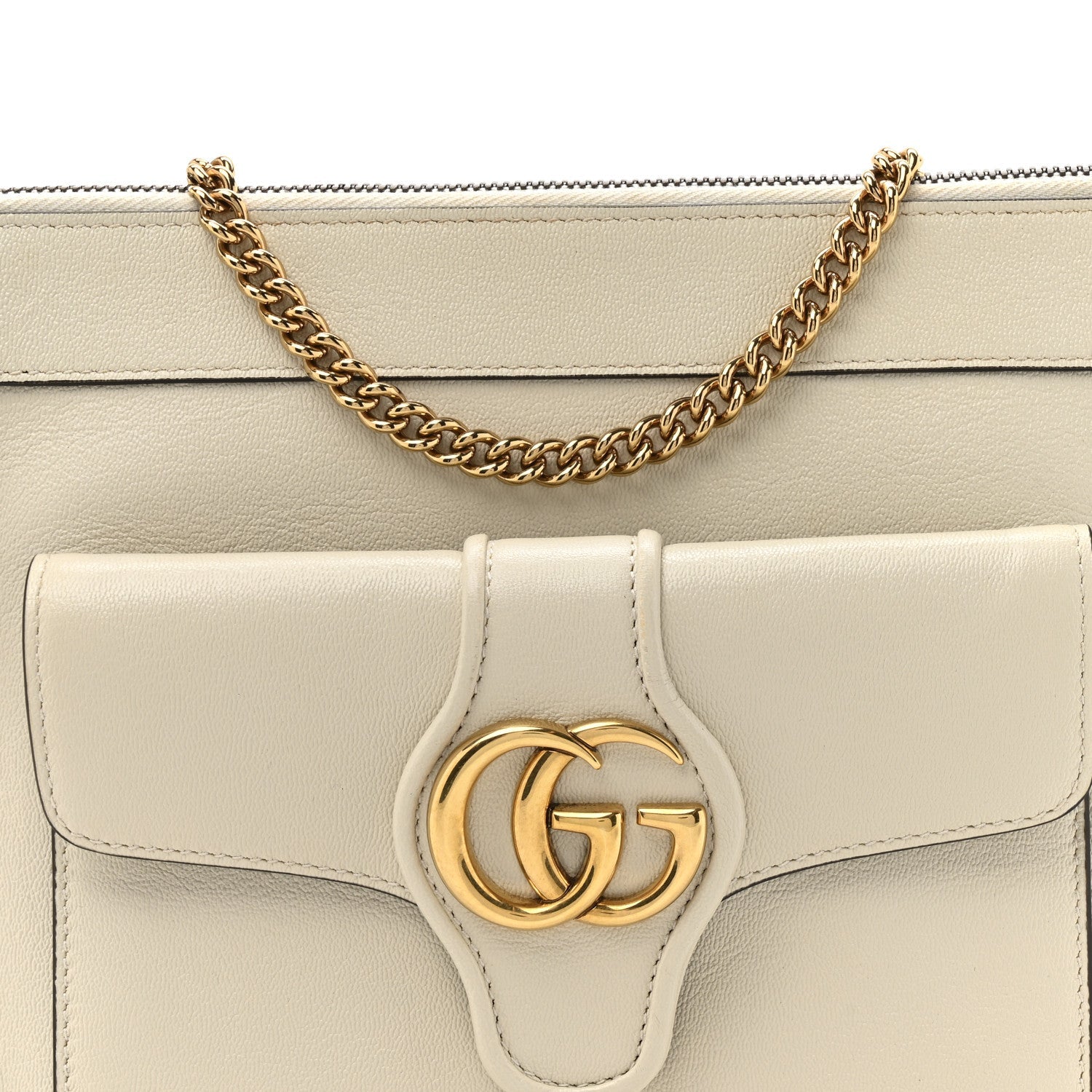 New Sakai Calfskin Lux Dahlia Chain Shoulder Bag Mystic White