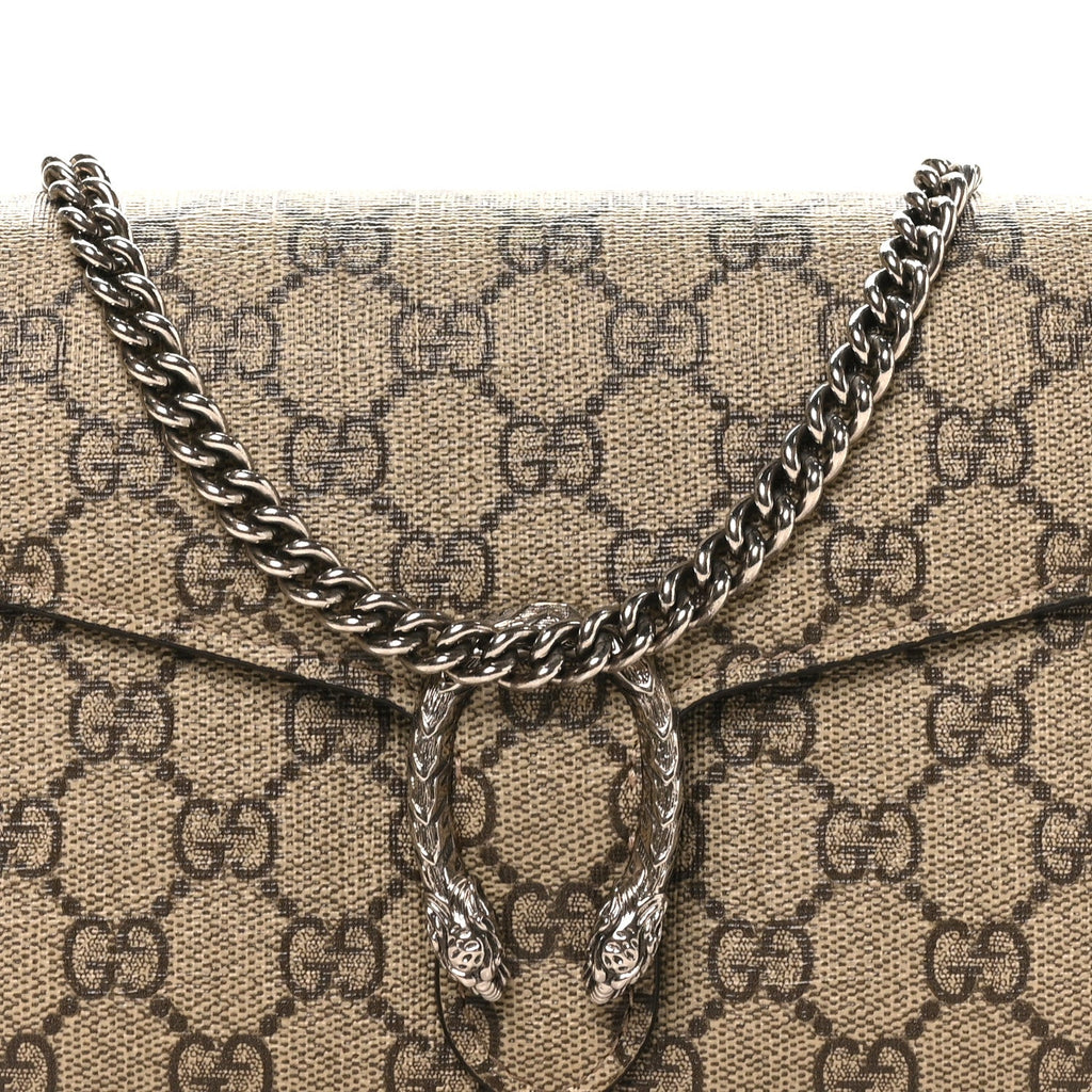 GG Supreme Monogram Mini Dionysus Chain Wallet Beige Taupe
