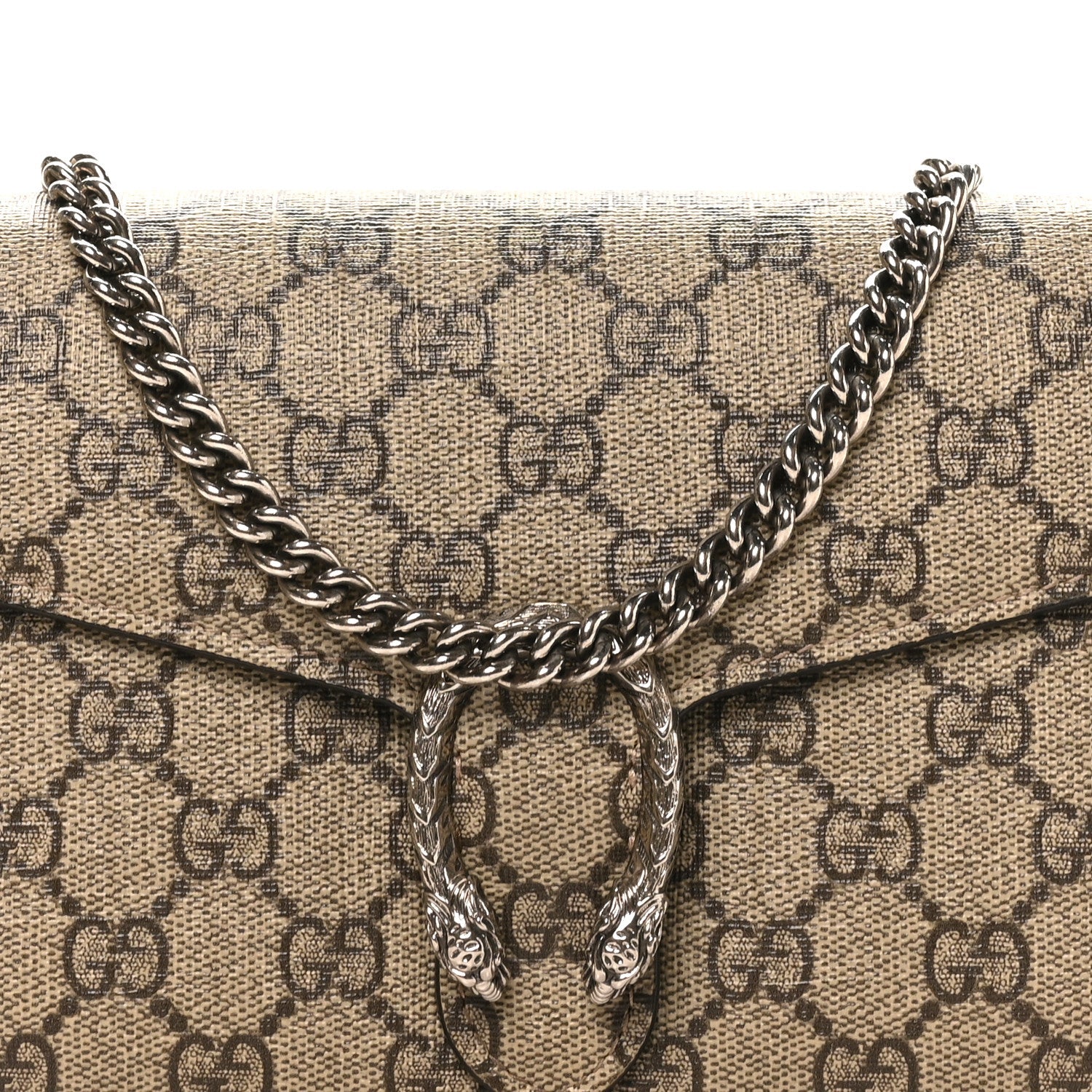 GG Supreme Monogram Mini Dionysus Chain Wallet Beige Taupe