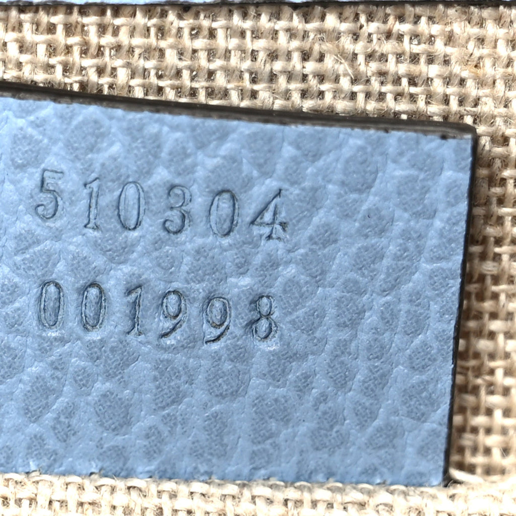 Dollar Calfskin Small Interlocking G Shoulder Bag Mineral Blue