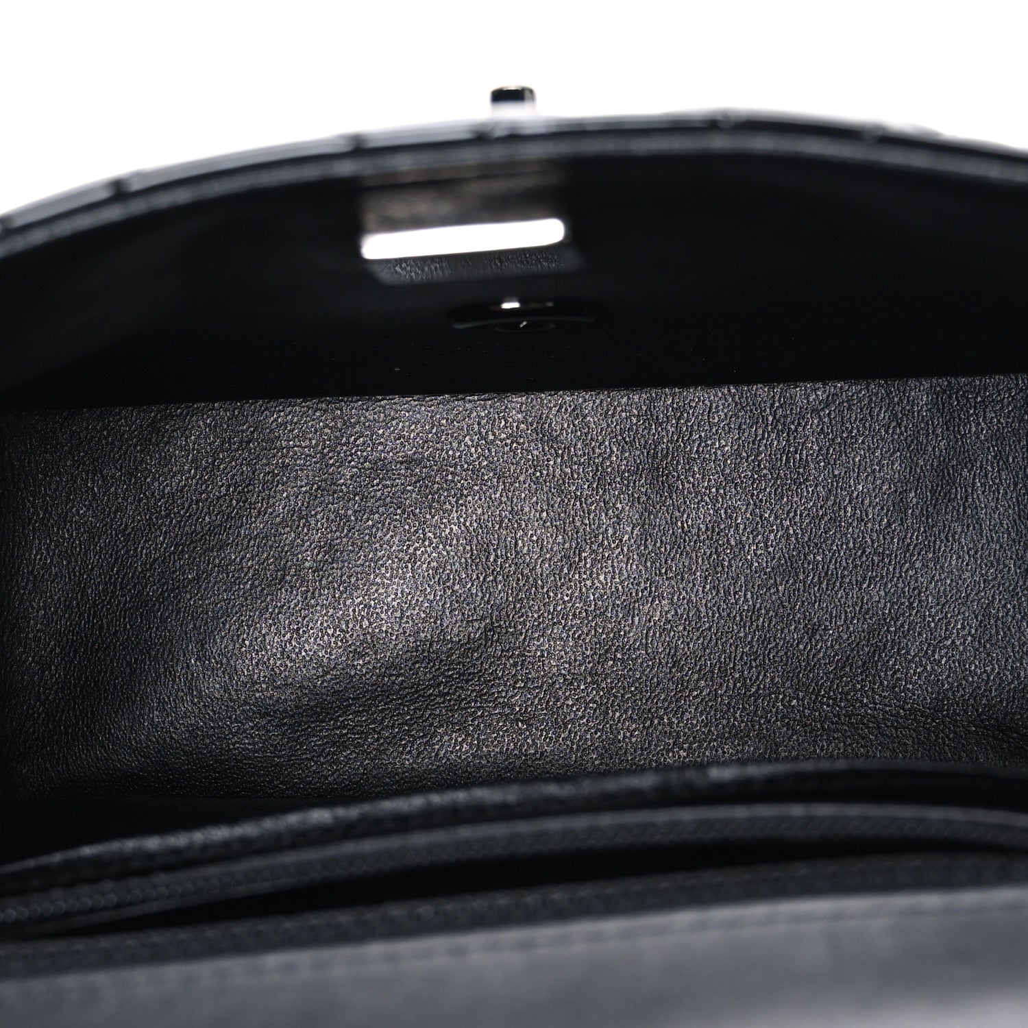 Patent Calfskin Quilted Mini Square Flap So Black