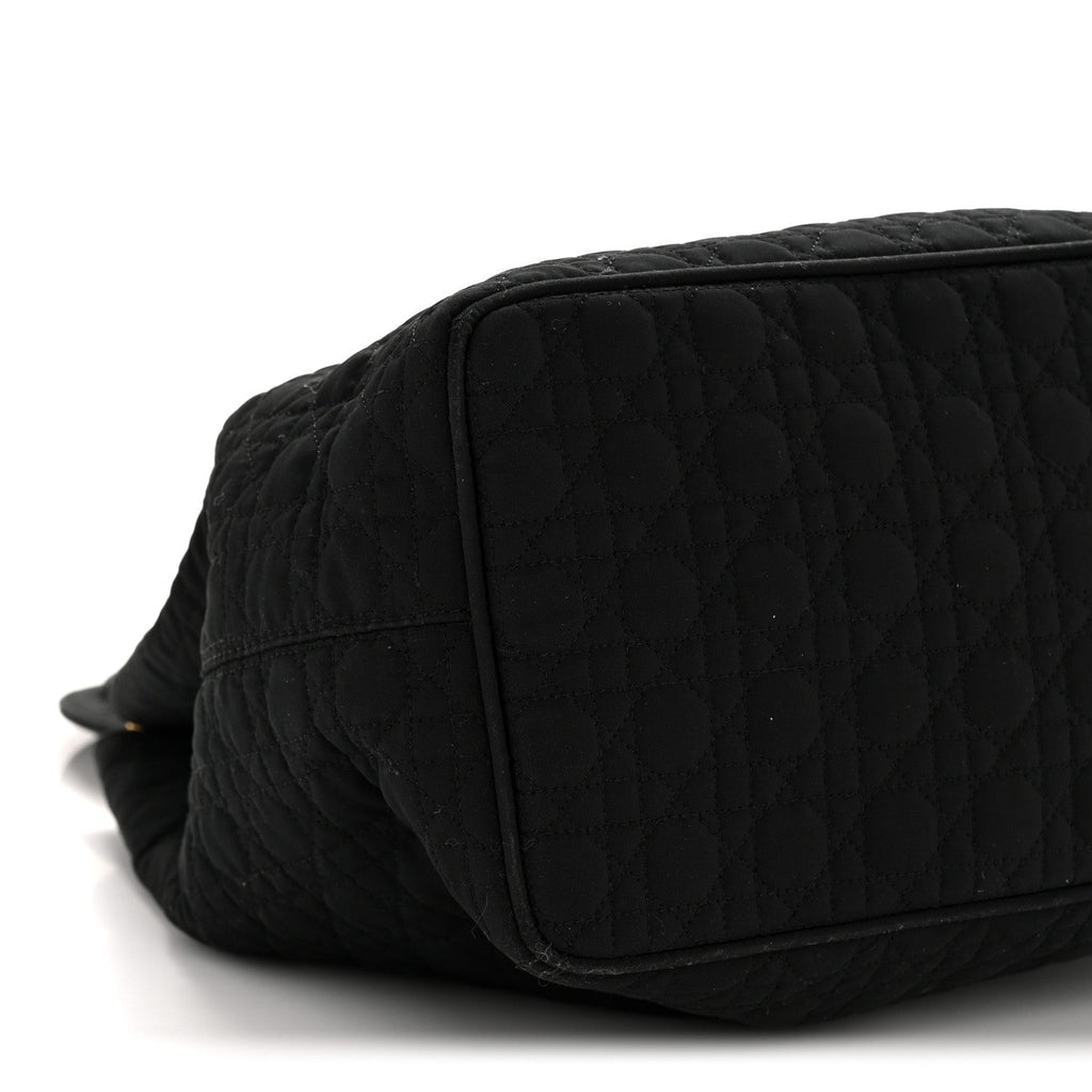 Nylon Cannage Medium Lady Dior Black