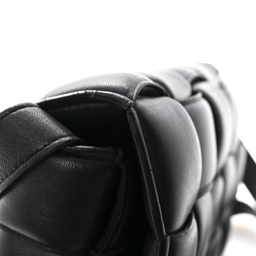 Nappa Maxi Intreccio Padded Cassette Crossbody Bag Black