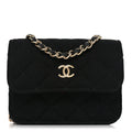 Jersey Quilted Micro Mini Flap Black