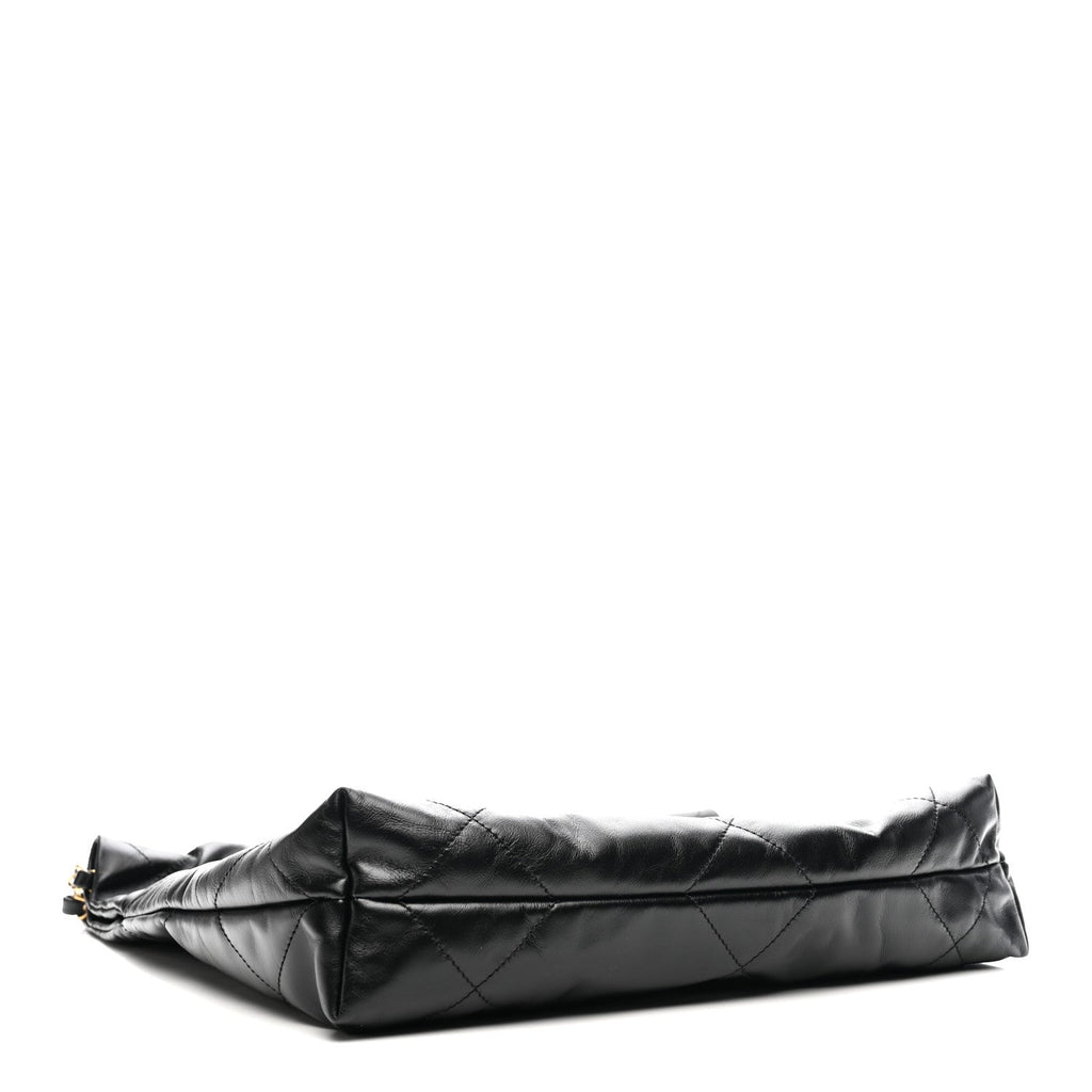 Shiny Calfskin Quilted Small Chanel 22 Black