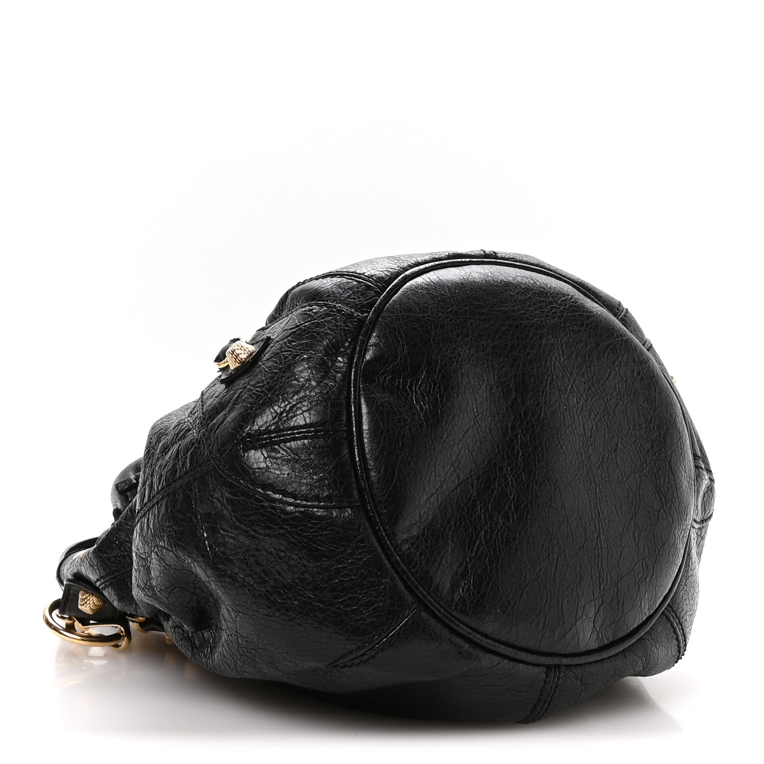 Agneau Giant 12 Gold Hardware Mini Pompon Black