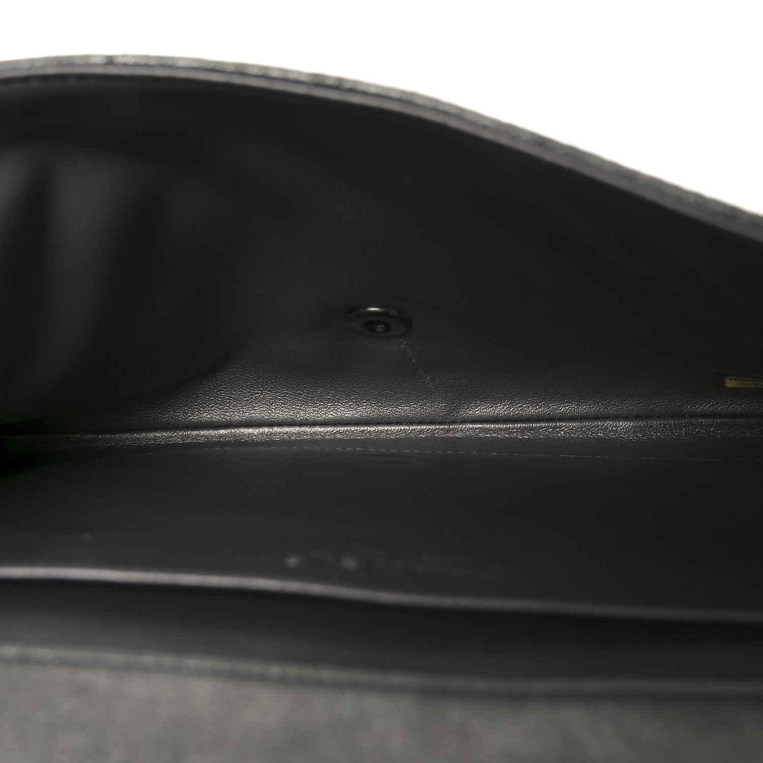 Metallic Lambskin Quilted Clutch With Chain Flap Dark Grey