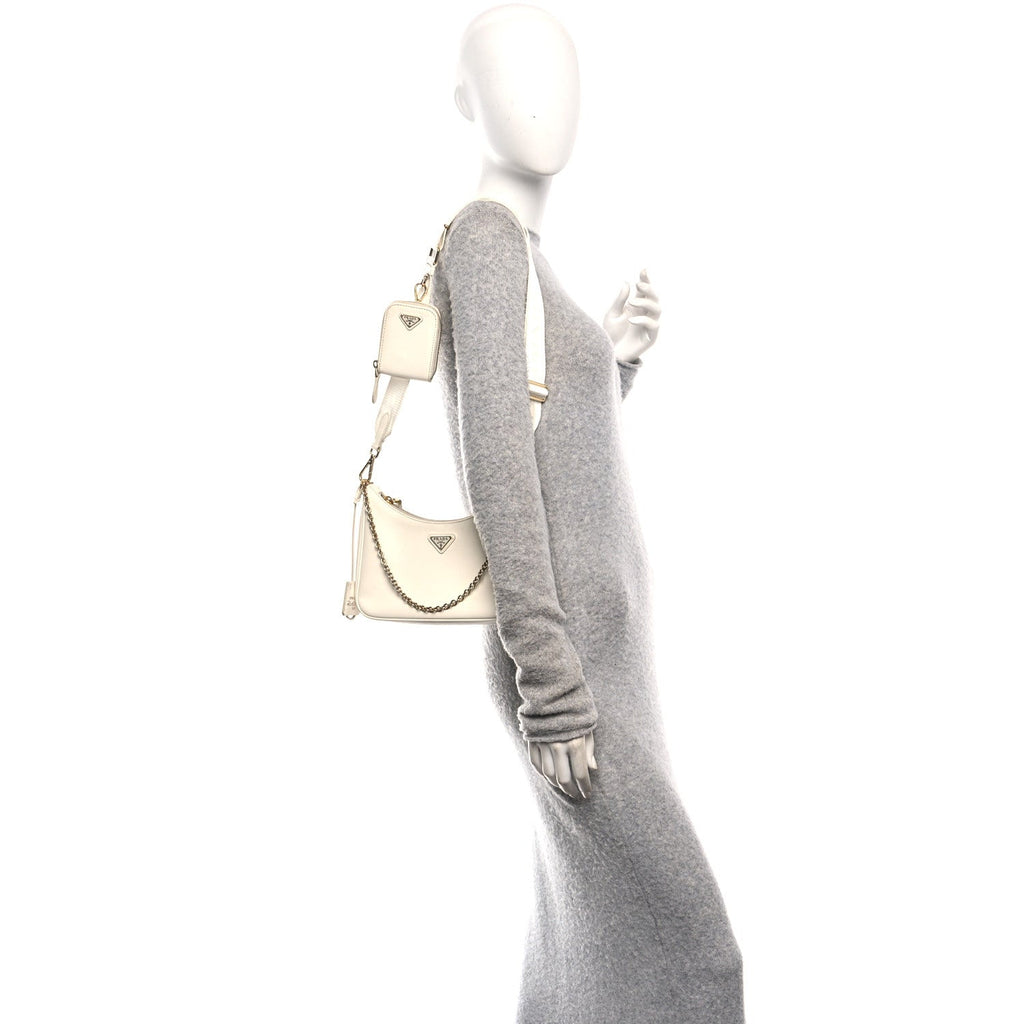 Saffiano Re-Edition 2005 Shoulder Bag White