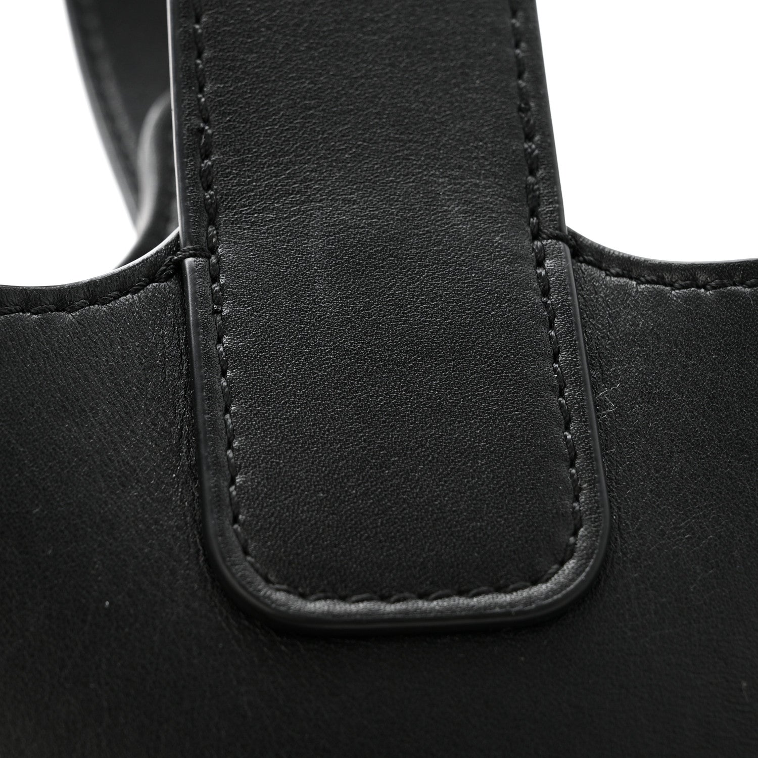 Smooth Calfskin Mini Pebble Bucket Bag Black