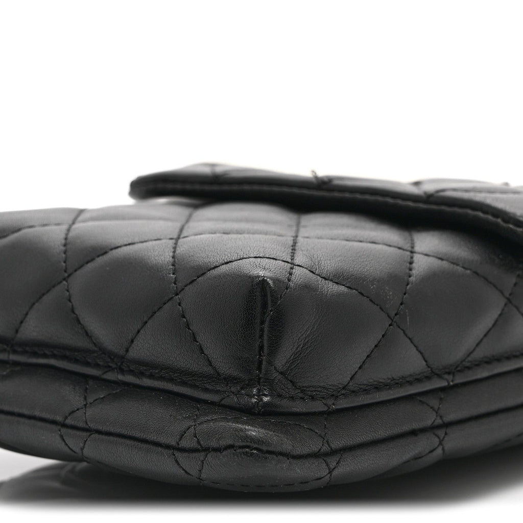 Calfskin Quilted Cambon Crossbody Messenger Black White