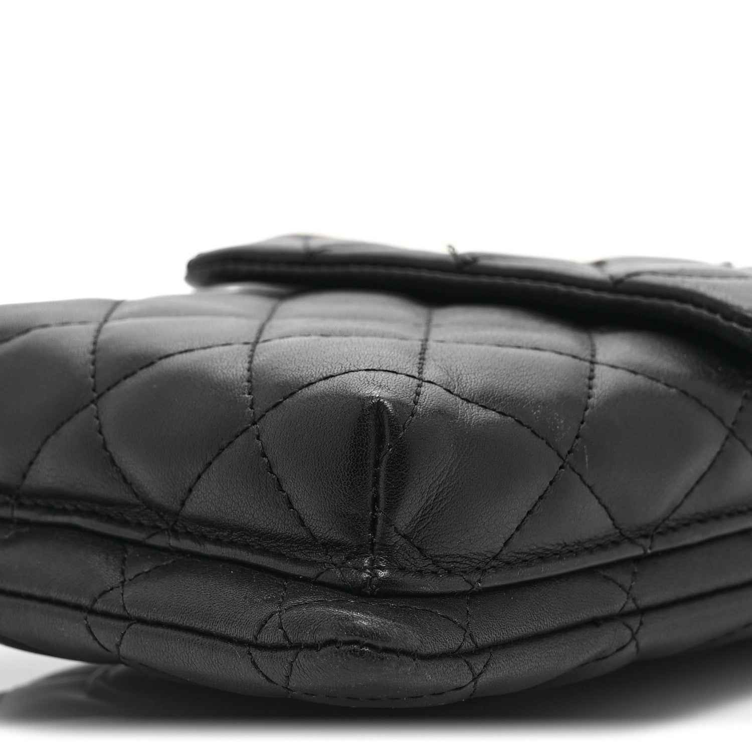 Calfskin Quilted Cambon Crossbody Messenger Black White
