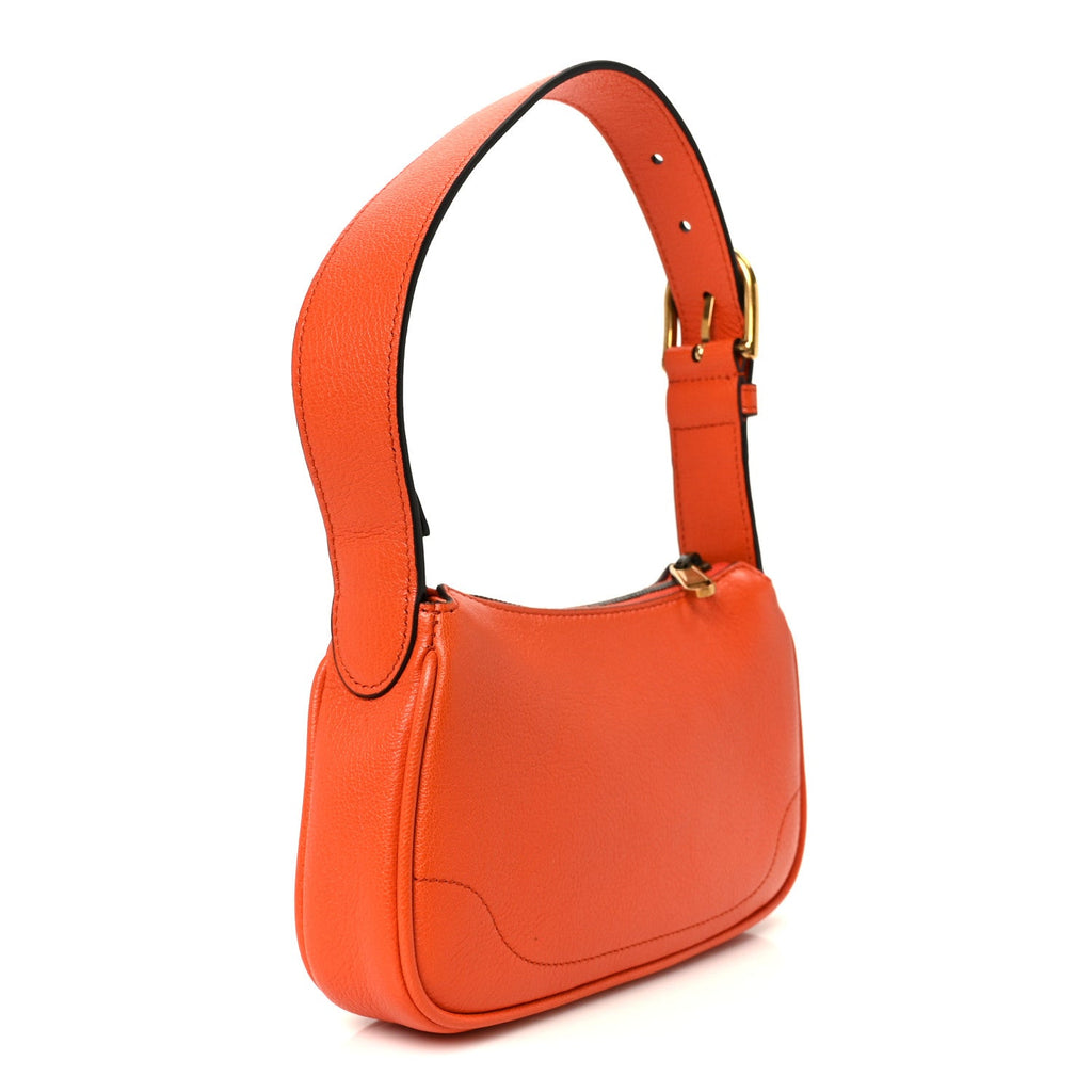 Goatskin Mini Aphrodite Shoulder Bag Orange