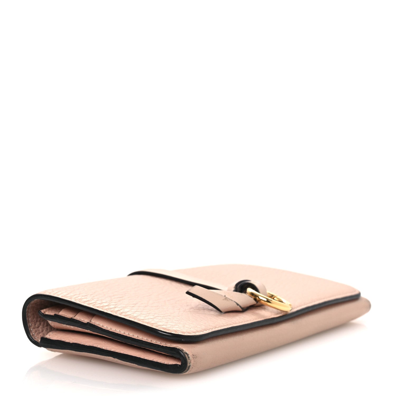 Calfskin Alphabet Long Wallet Blush Nude