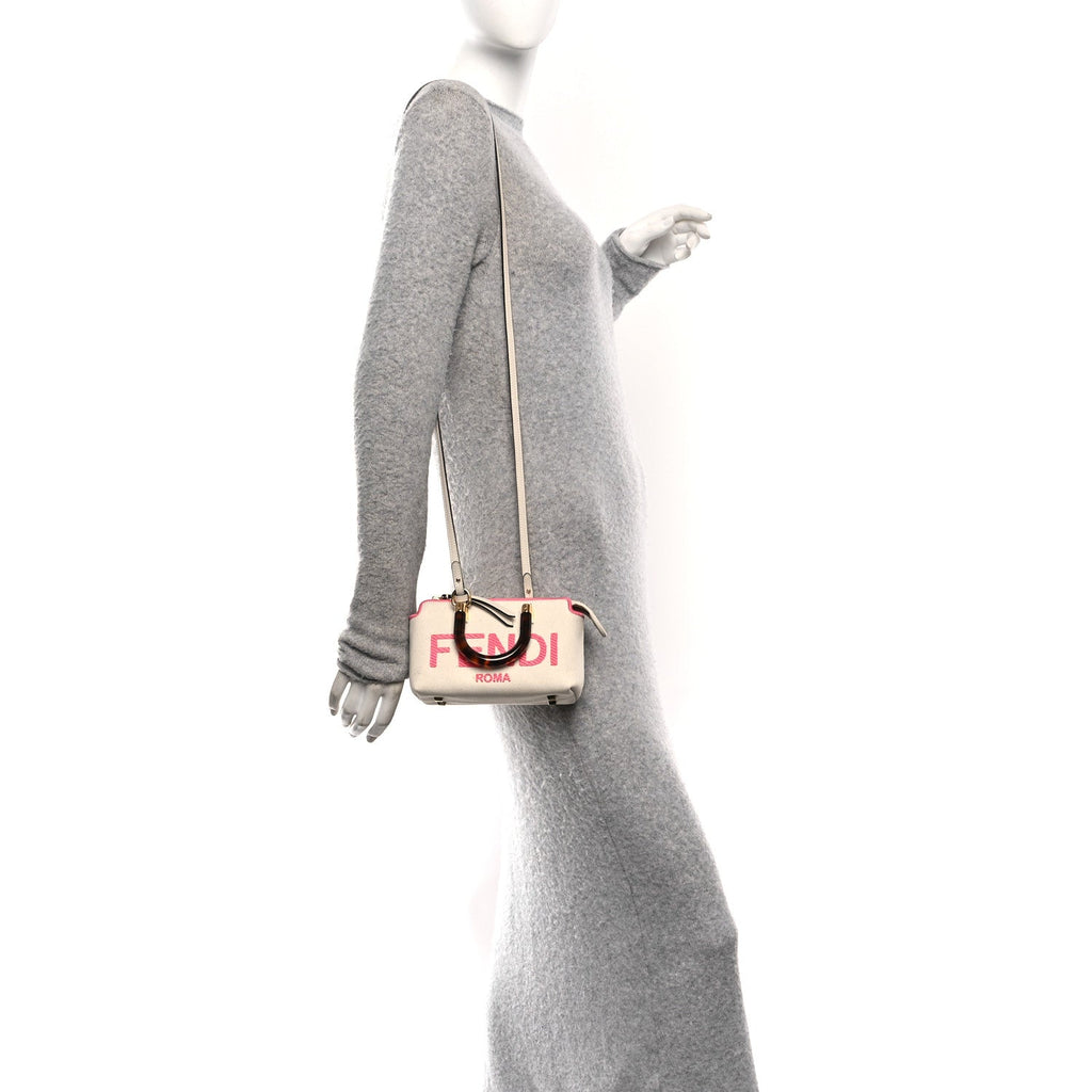 Canvas Vitello King Plexiglass Logo Embroidered Mini By The Way Top Handle Boston Bag Grezzo Pink Dalia