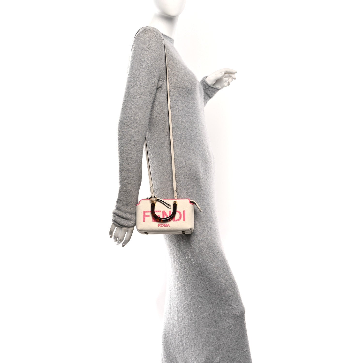 Canvas Vitello King Plexiglass Logo Embroidered Mini By The Way Top Handle Boston Bag Grezzo Pink Dalia