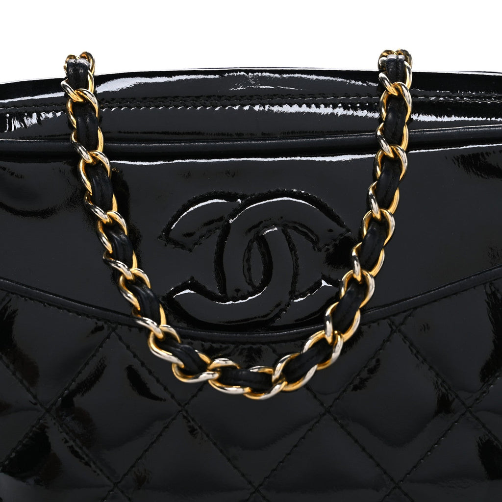 Patent Quilted Tassel Camera Case Black