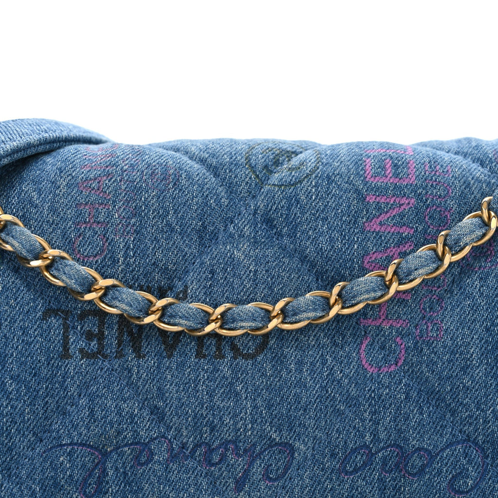 Denim Quilted Denim Large Mood Flap Blue Multicolor