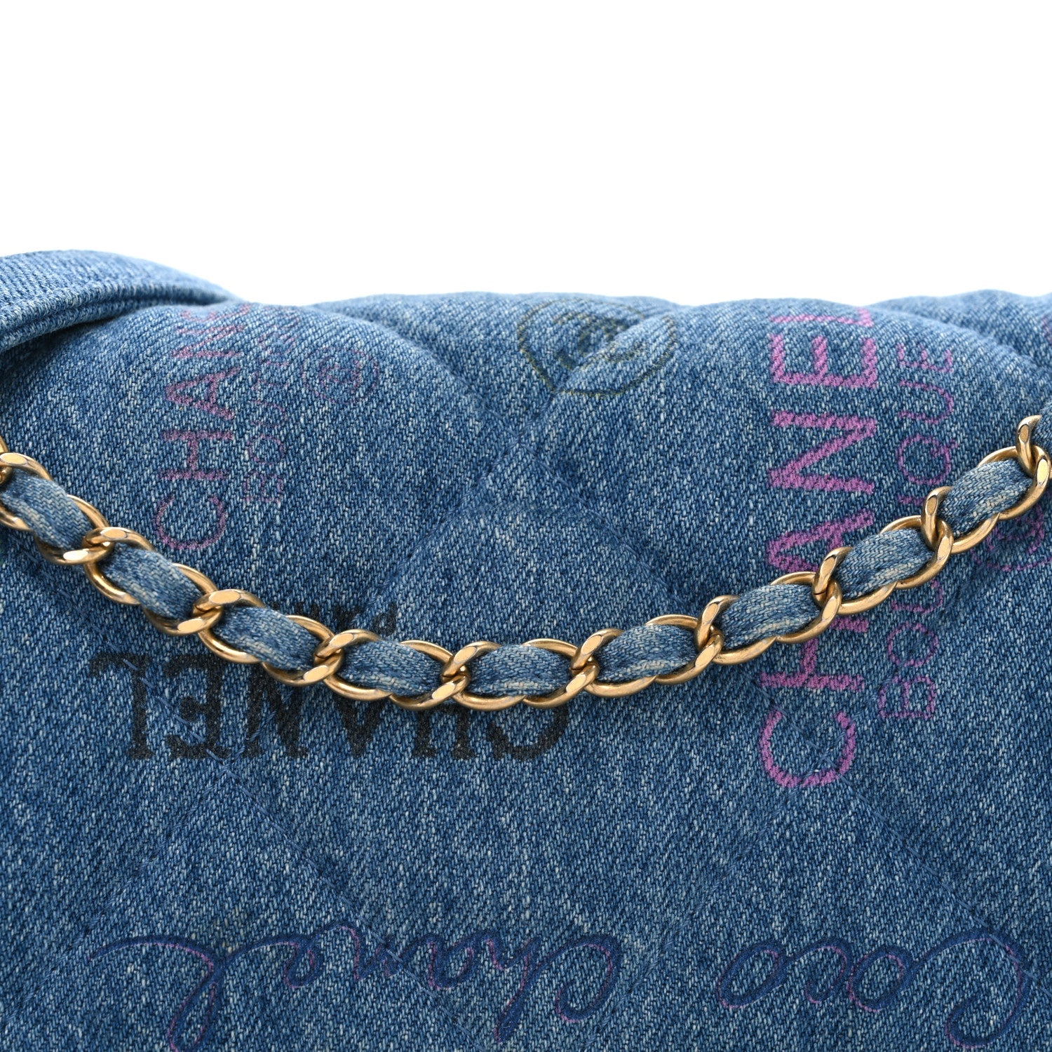 Denim Quilted Denim Large Mood Flap Blue Multicolor