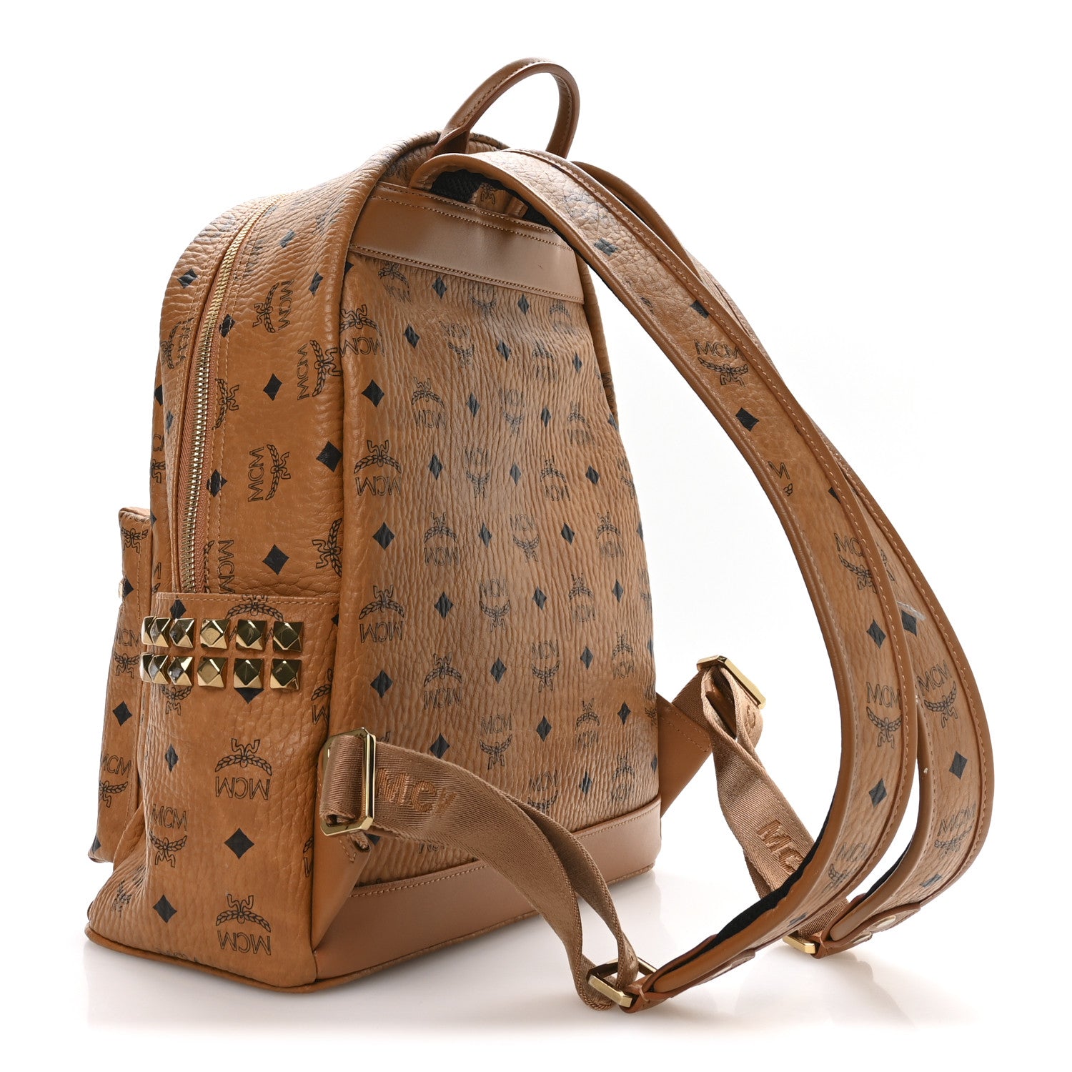 Visetos Small Side Stud Stark Backpack Cognac