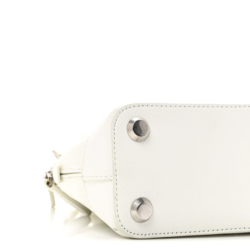 Grained Calfskin XXS Ville Top Handle Bag White Black