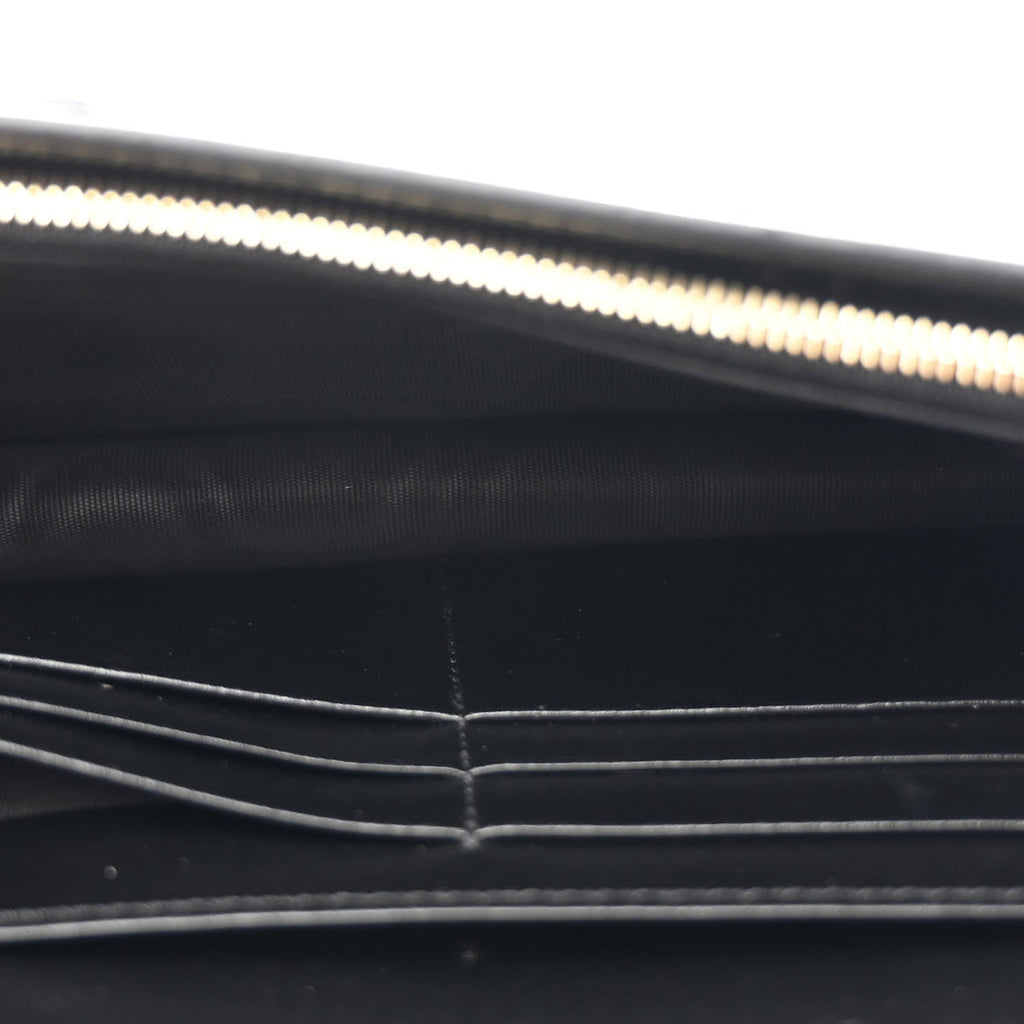 Calfskin GG Matelasse Chain Wallet Black