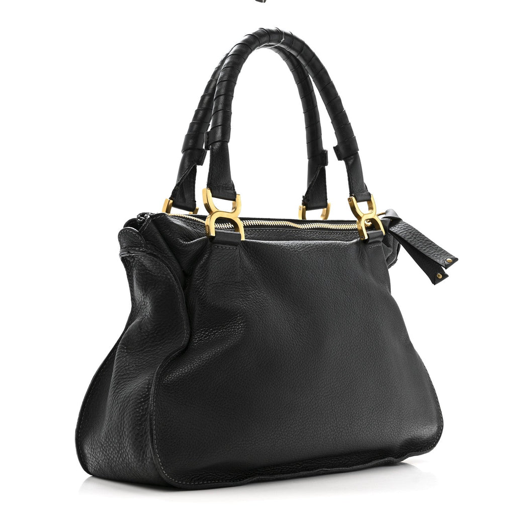 Calfskin Medium Marcie Satchel Black