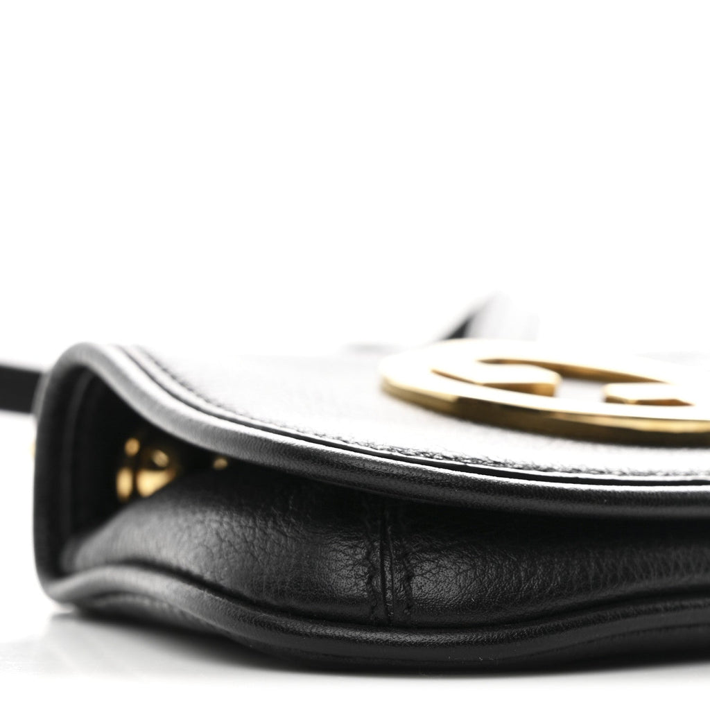 Roxy Calfskin Mini Blondie  Case Wallet with Strap Shoulder Black