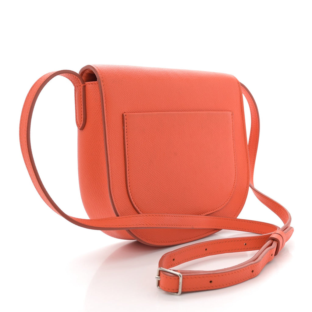 Grained Calfskin Small Trotteur Orange