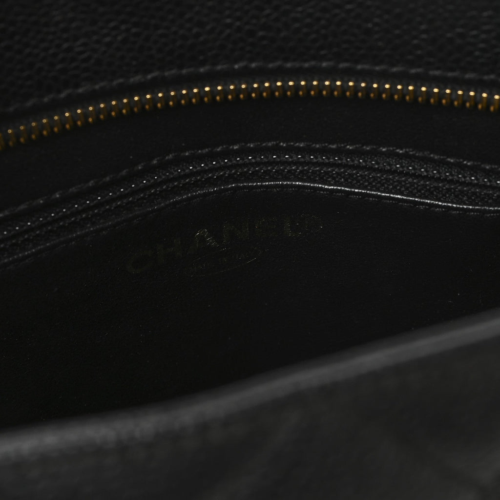 Caviar Quilted Medallion Tote Black