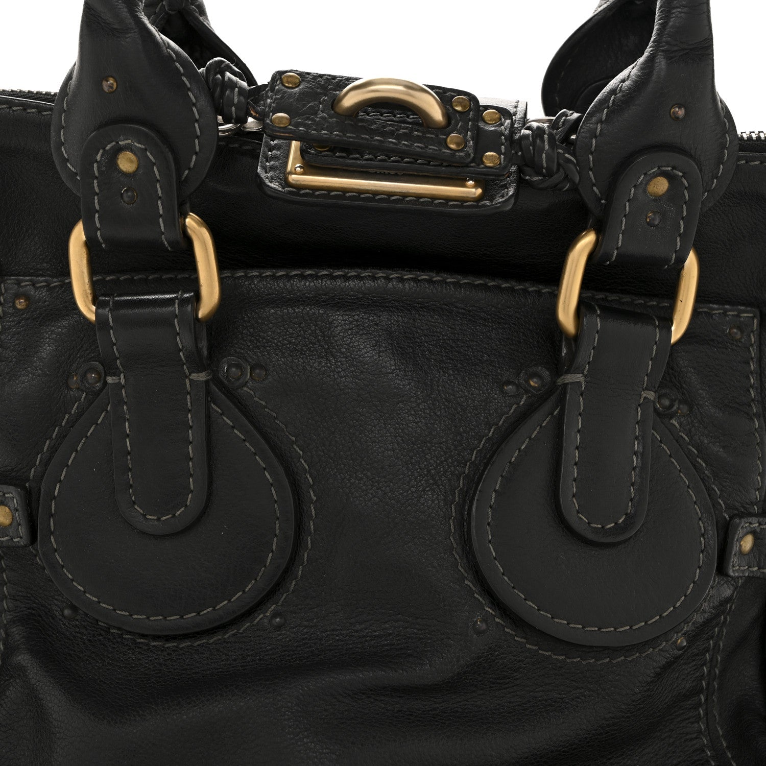 Grained Calfskin Paddington Tote Black