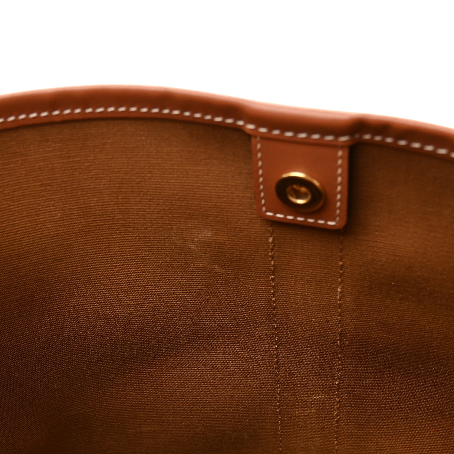 Triomphe Canvas Calfskin Medium Bucket Bag Tan