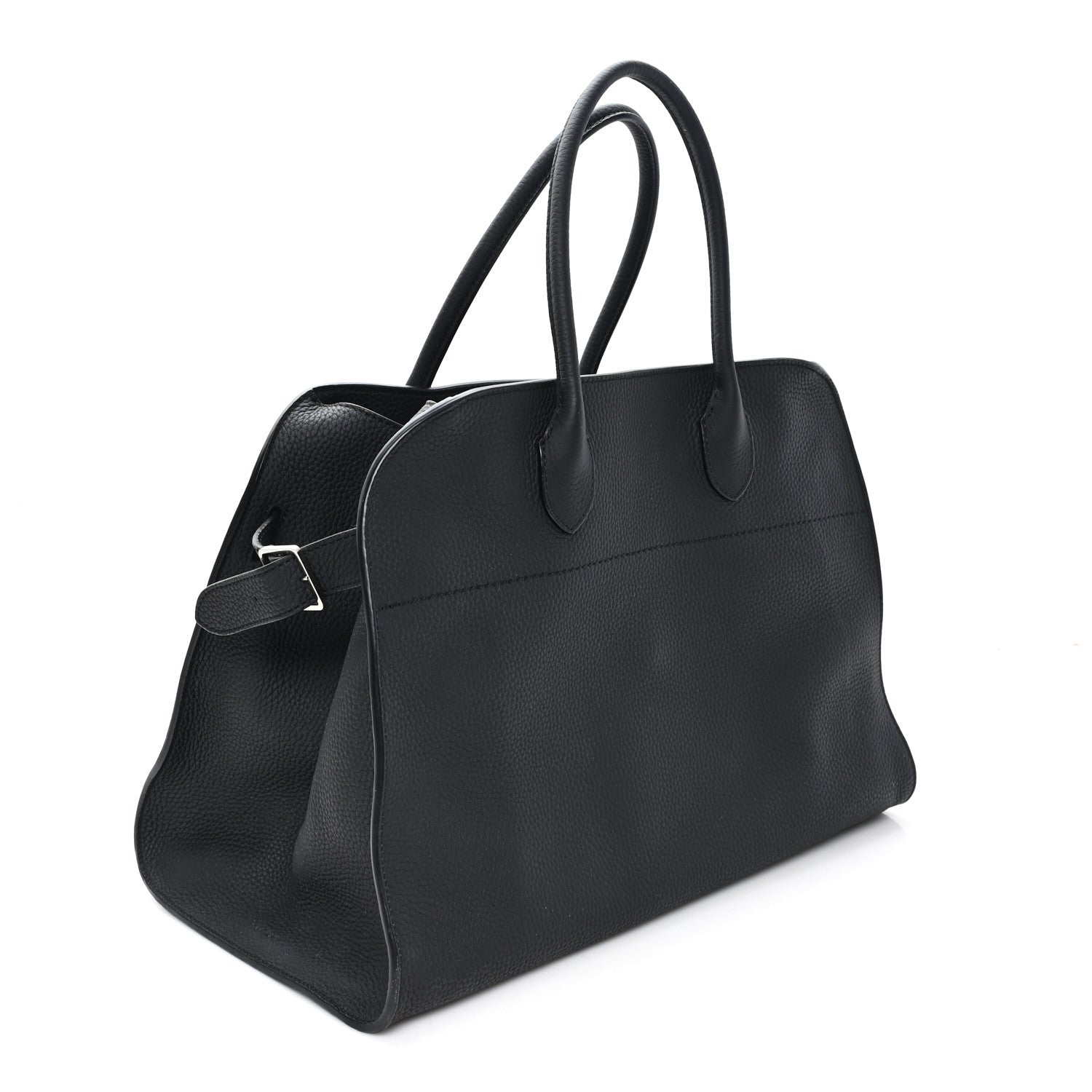 Matte Grained Calfskin Soft Margaux 15 Black