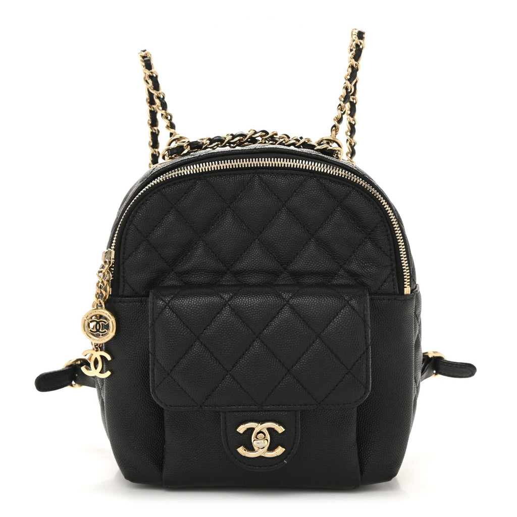 Caviar Quilted Small CC Day Backpack Black
