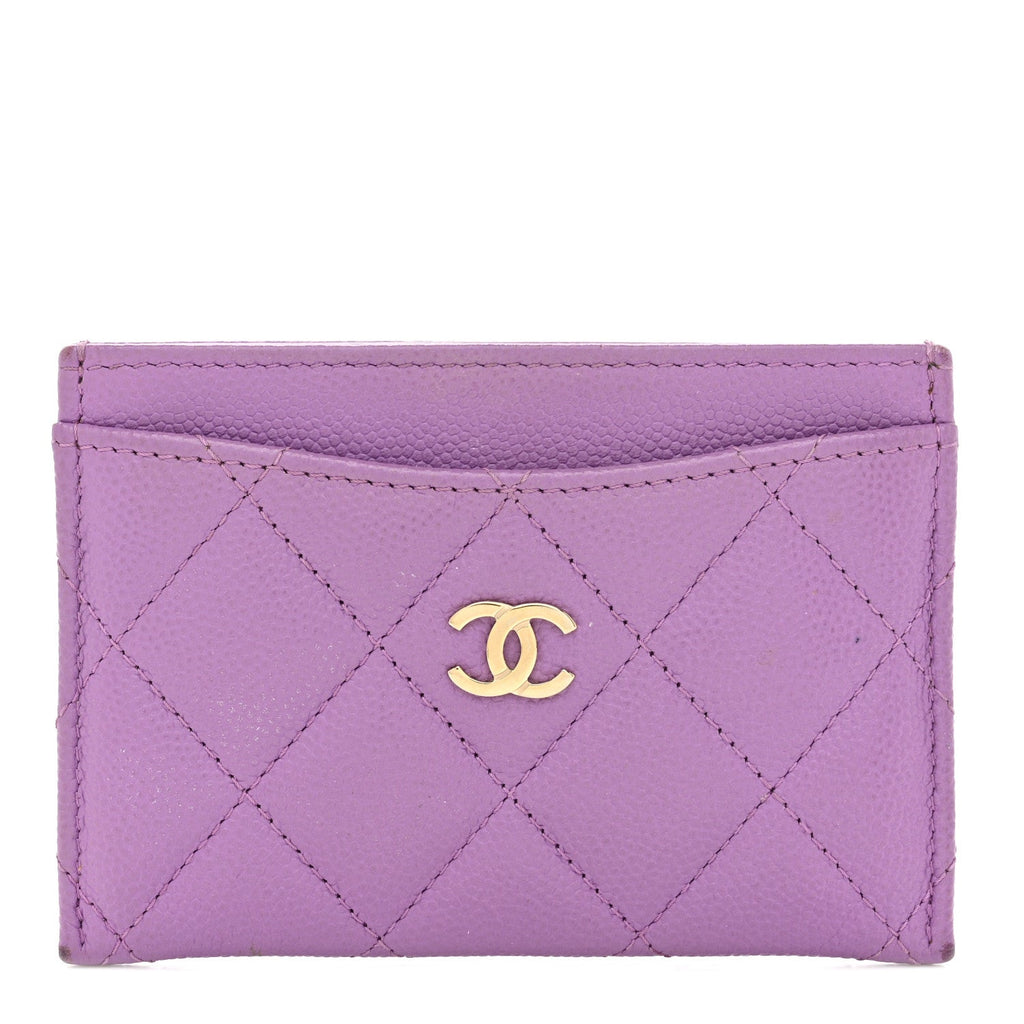 Caviar Quilted  Holder Purple