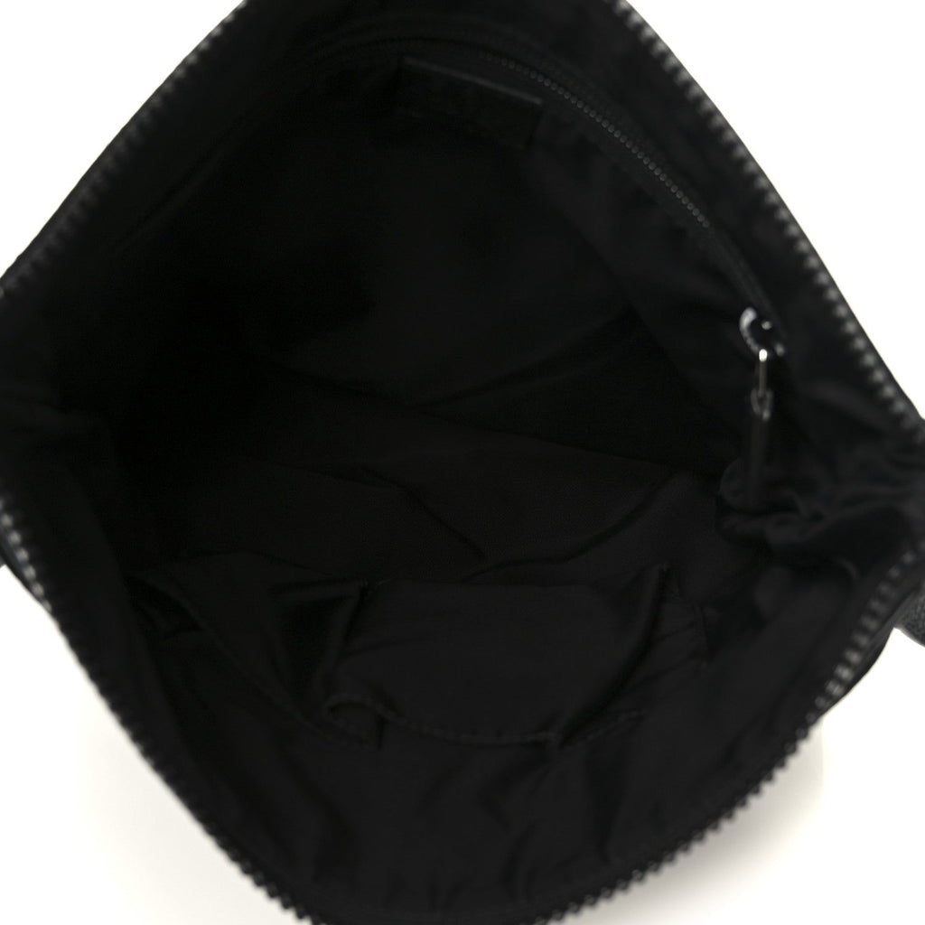 Nylon Monogram Dollar Calfskin Flat Messenger Bag Black