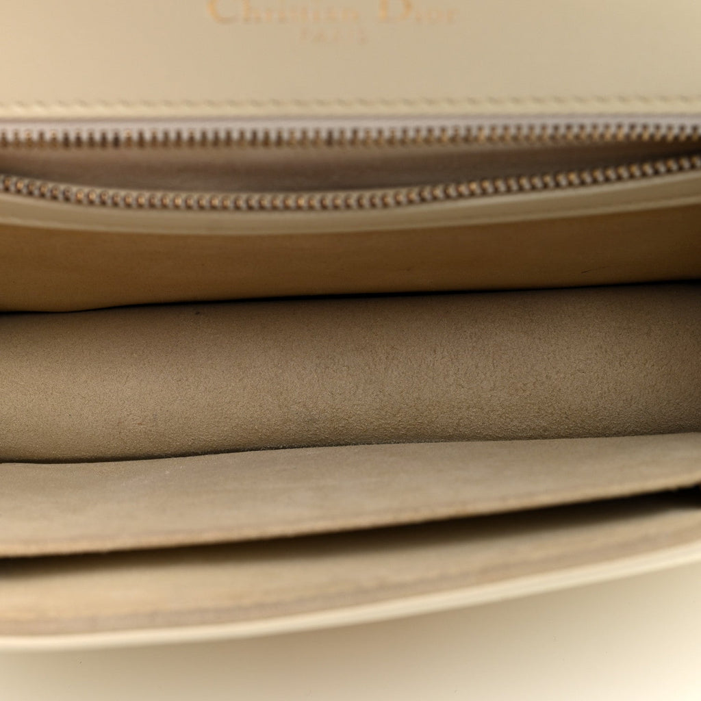 Lambskin Studded Small Diorama Flap Bag Latte