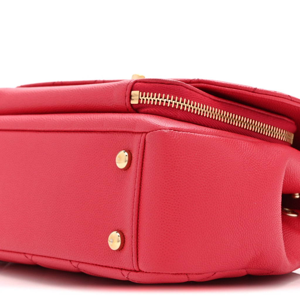 Caviar Quilted Medium Business Affinity Flap Red