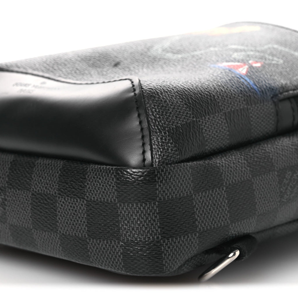 Damier Graphite World Map Avenue Sling Backpack