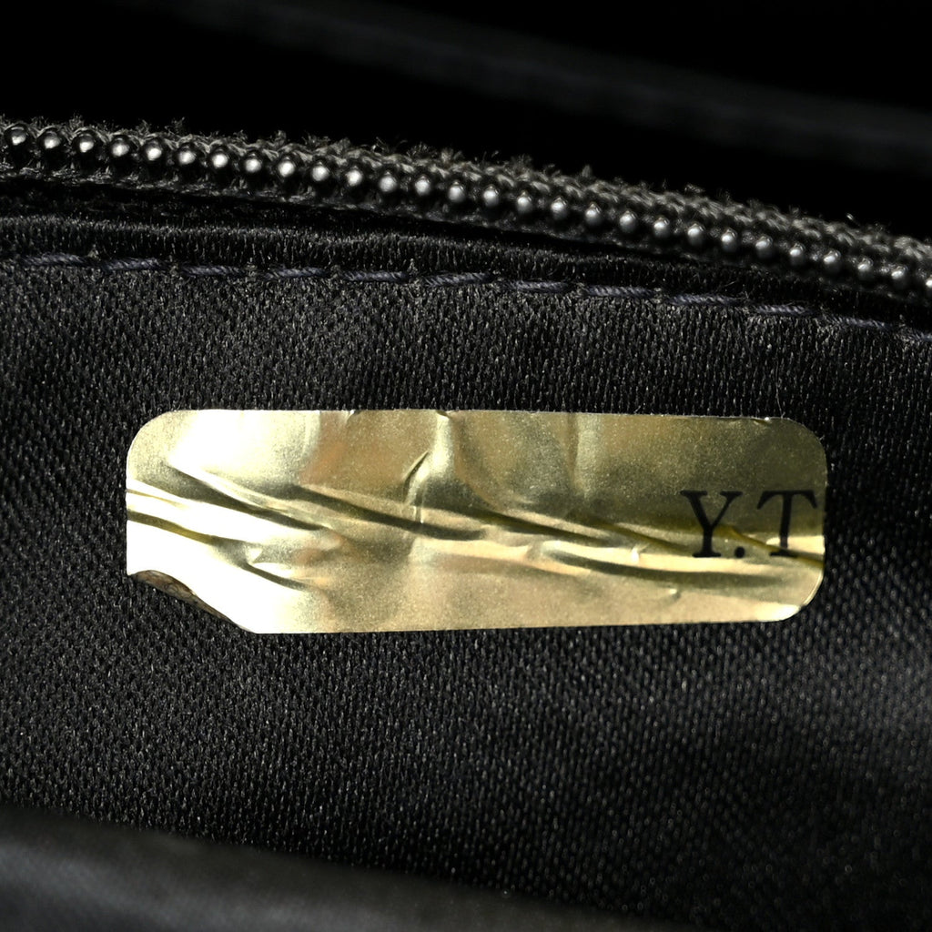 Grosgrain Quilted Shopper Tote Black