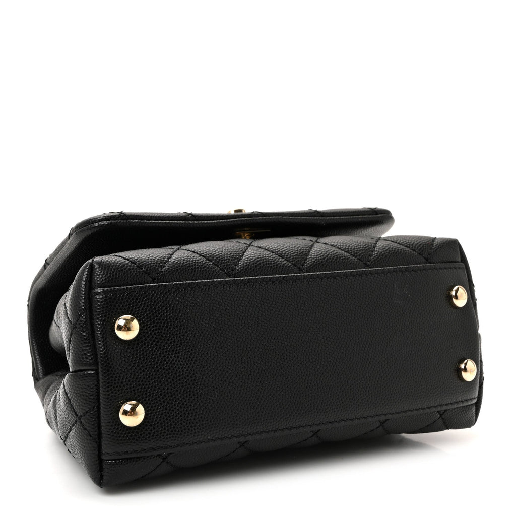 Caviar Quilted Extra Mini Coco Handle Flap Black