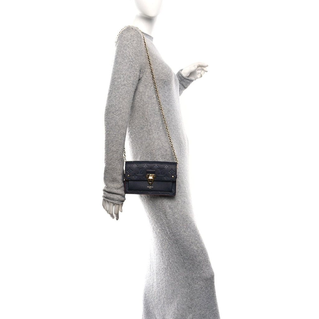 Empreinte Vavin Chain Wallet Marine Rouge