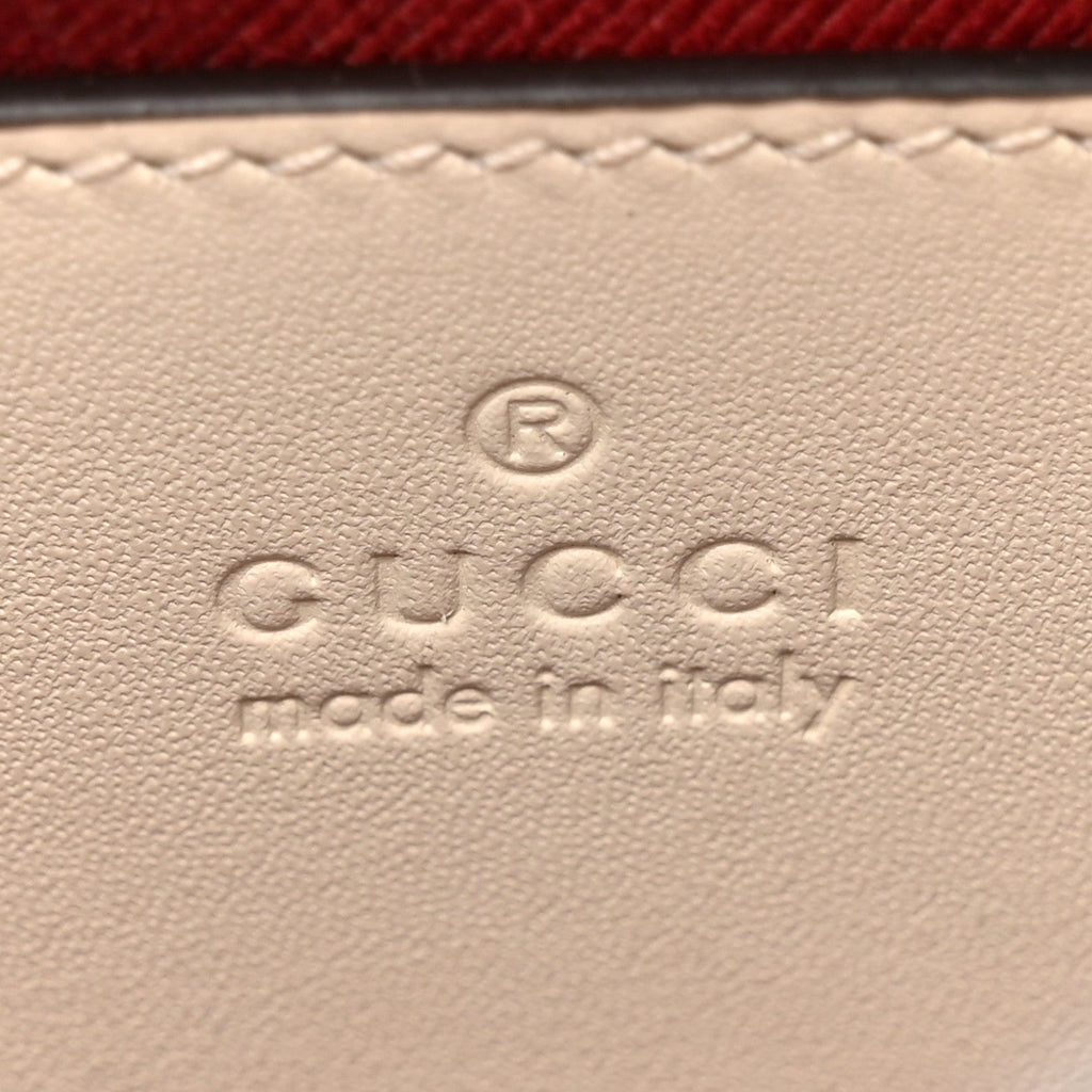GG Supreme Monogram Textured Calfskin Small Emblem Shoulder Bag Beige Mystic White