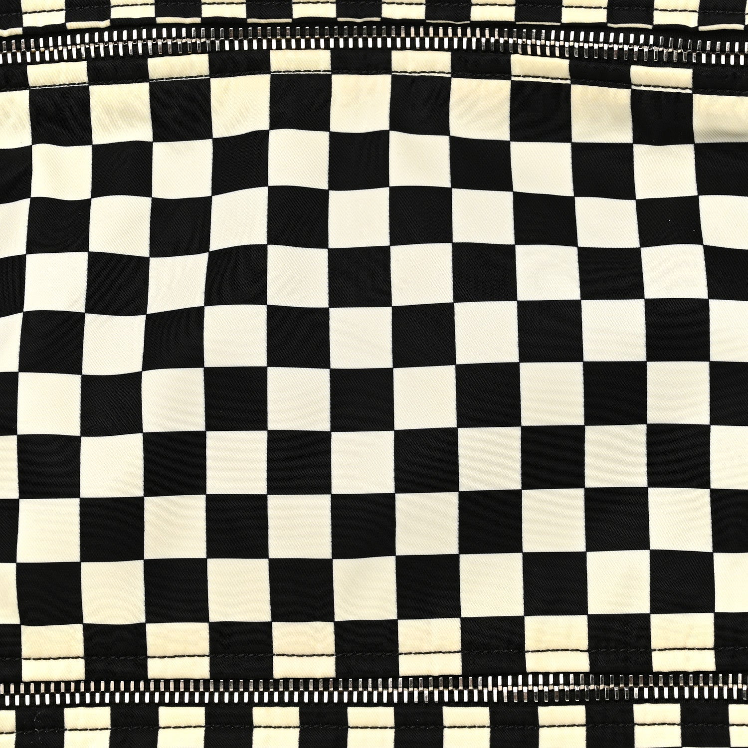 Nylon Checker Print Large Pandora Black White
