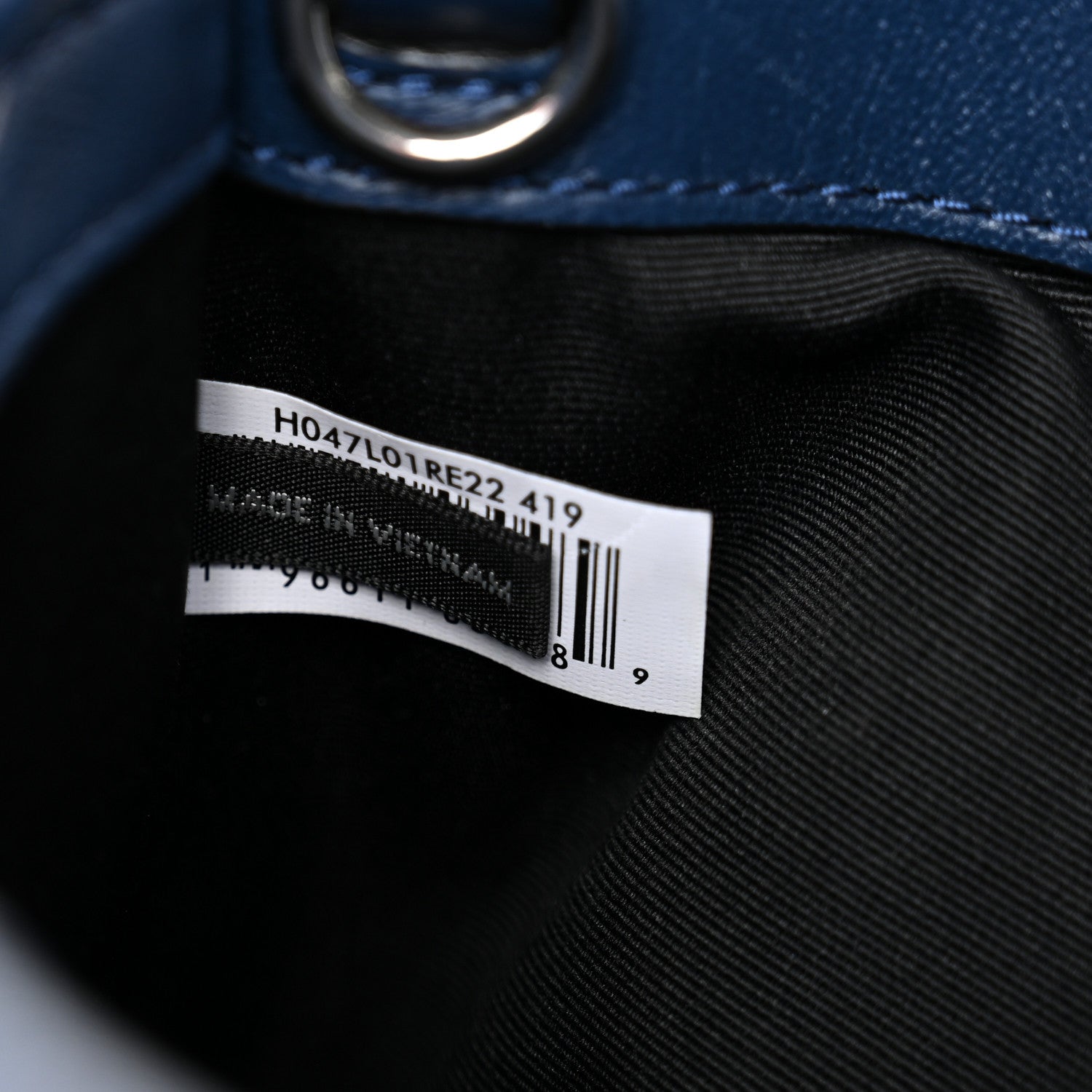Lambskin Quilted Mini Grind Tote Bag Azure Blue